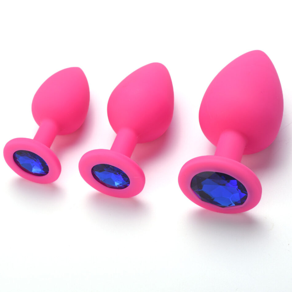 plug anal de silicona suave con joya – tamaño m