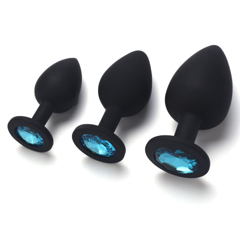 plug anal de silicona suave con joya – tamaño m