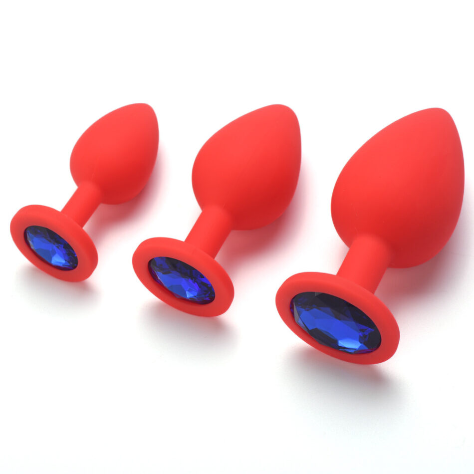 plug anal de silicona suave con joya – tamaño m