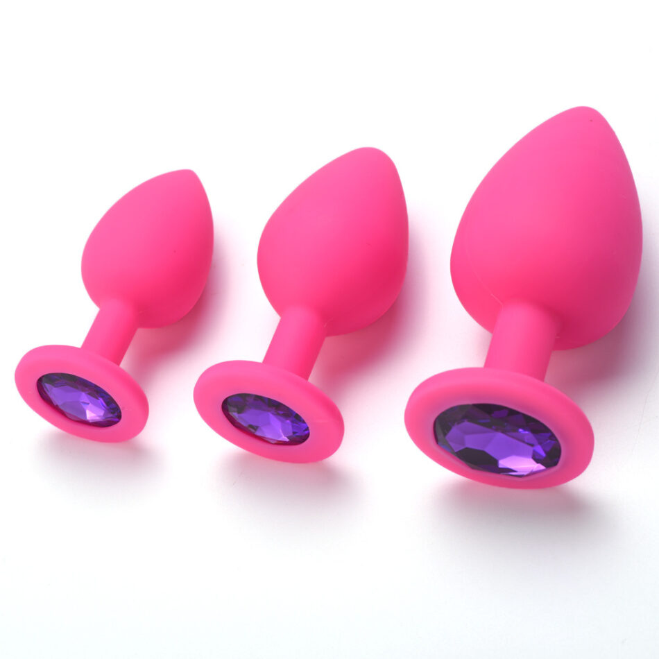 plug anal de silicona suave con joya – tamaño m