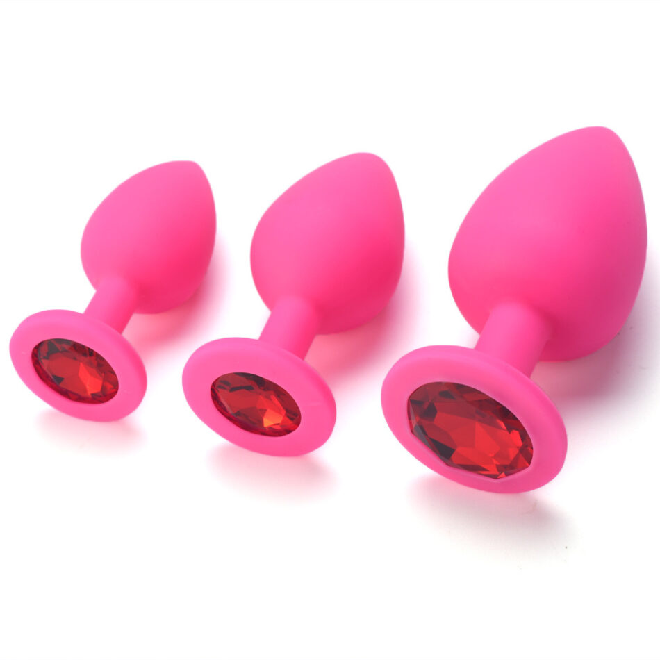 plug anal de silicona suave con joya – tamaño m