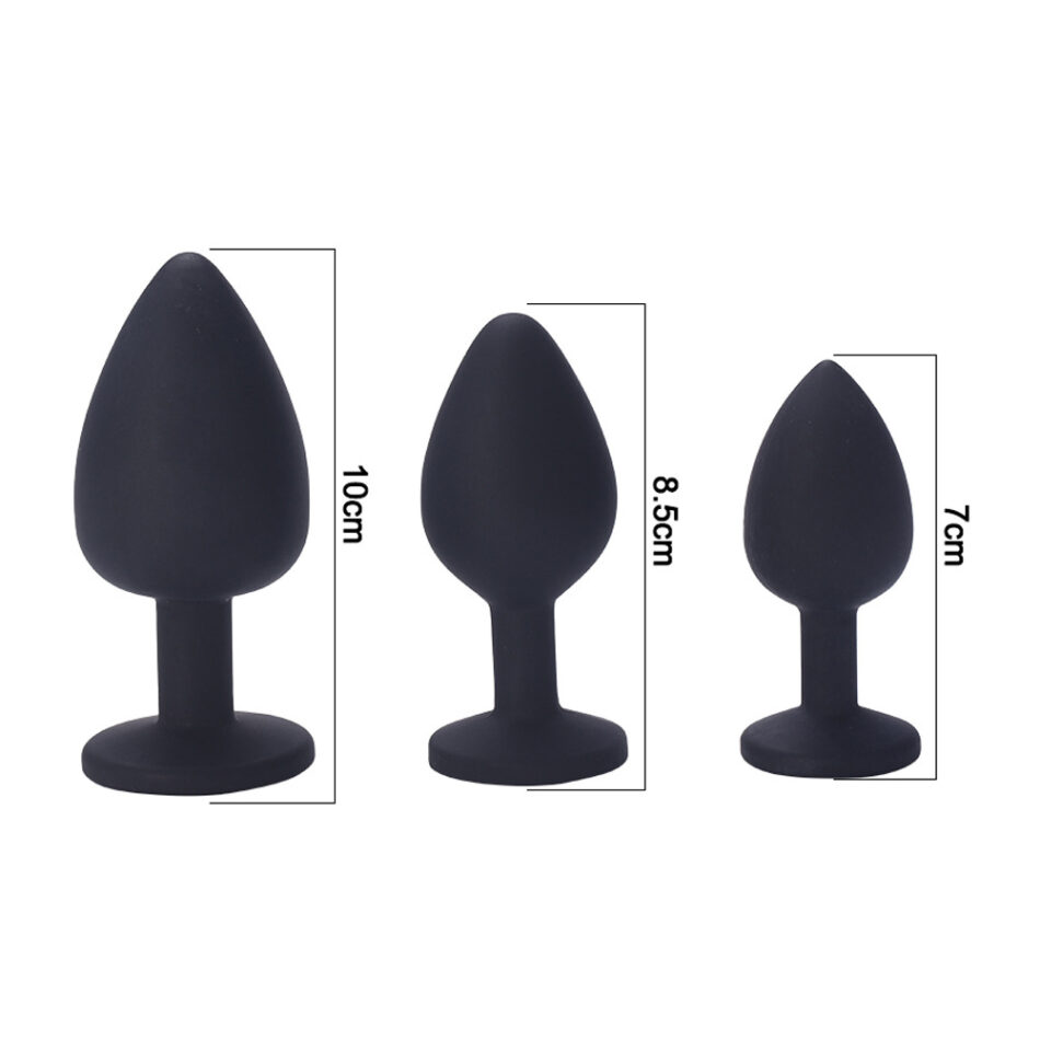 plug anal de silicona suave con joya – tamaño m