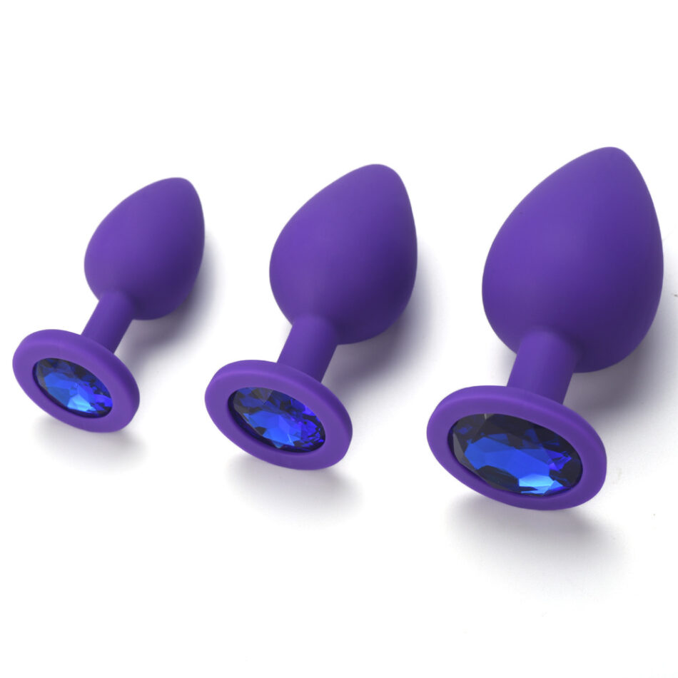 plug anal de silicona suave con joya – tamaño m