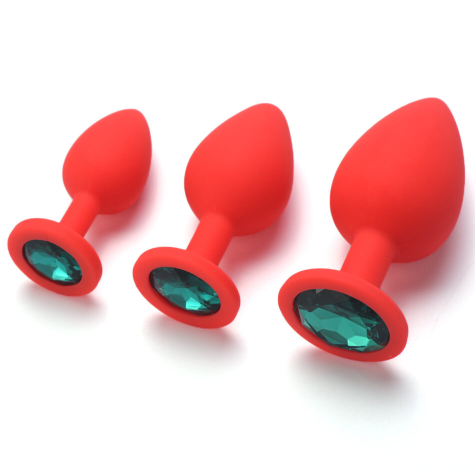 plug anal de silicona suave con joya – tamaño m