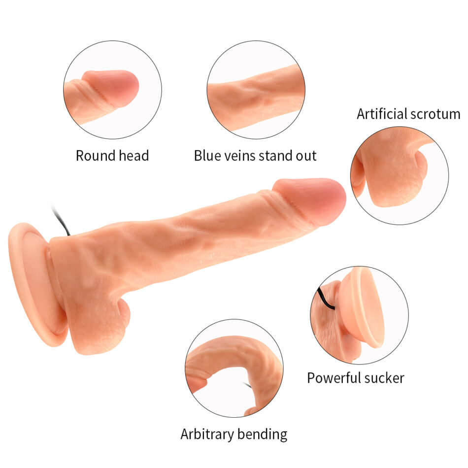 consolador realista vibrador con control remoto – 19 cm