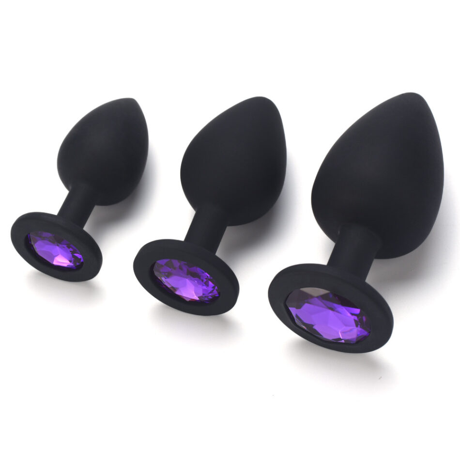 plug anal de silicona suave con joya – tamaño m