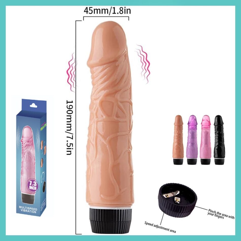 vibrador realista multivelocidad 19 cm