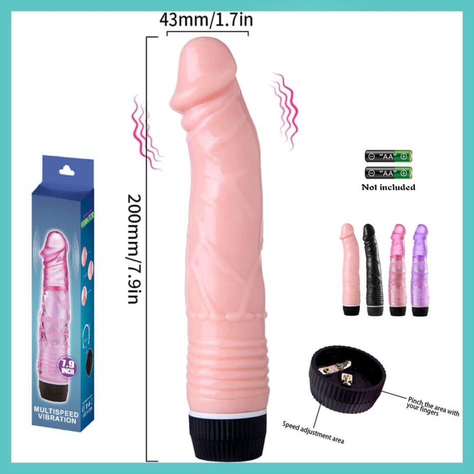 vibrador realista jelly 20 cm multivelocidad