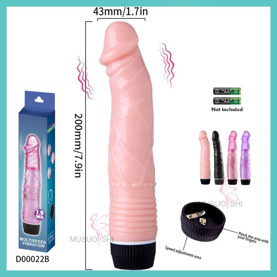 vibrador realista jelly 20 cm multivelocidad