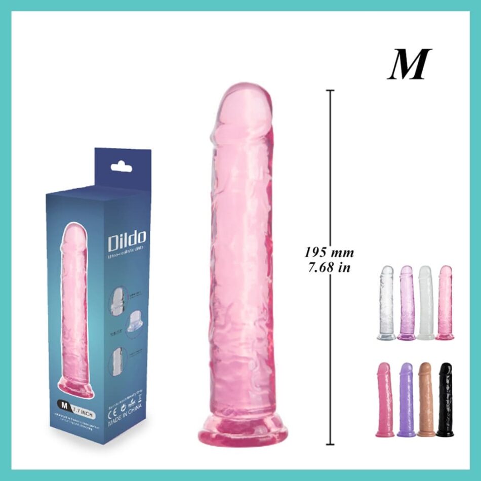 dildo realista con ventosa 19,5 cm – tamaño m