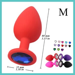 plug anal de silicona suave con joya – tamaño m