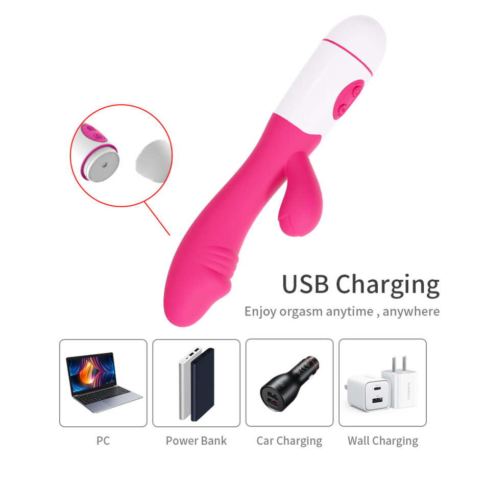 vibrador conejito punto g y clítoris con 10 frecuencias usb