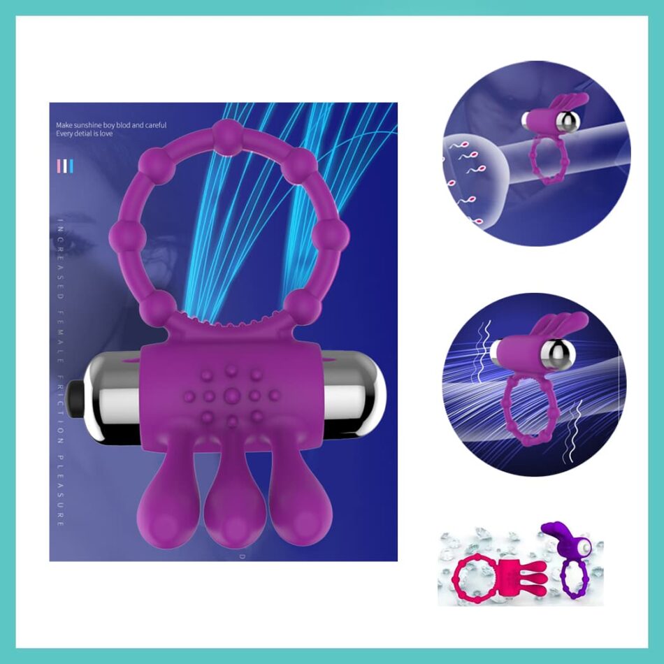 anillo vibrador retardante con estimulación triple
