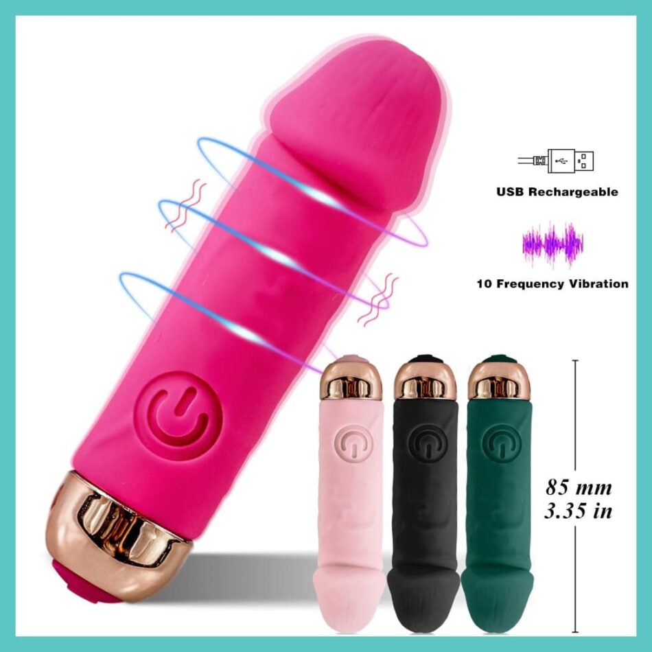 mini vibrador realista con 10 modos de vibración – usb recargable