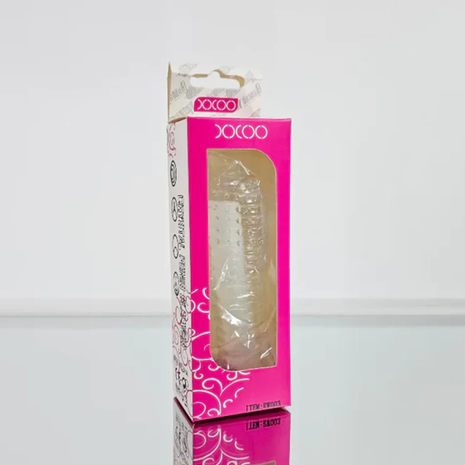 funda vibradora para el pene crysta con textura y bala estimuladora
