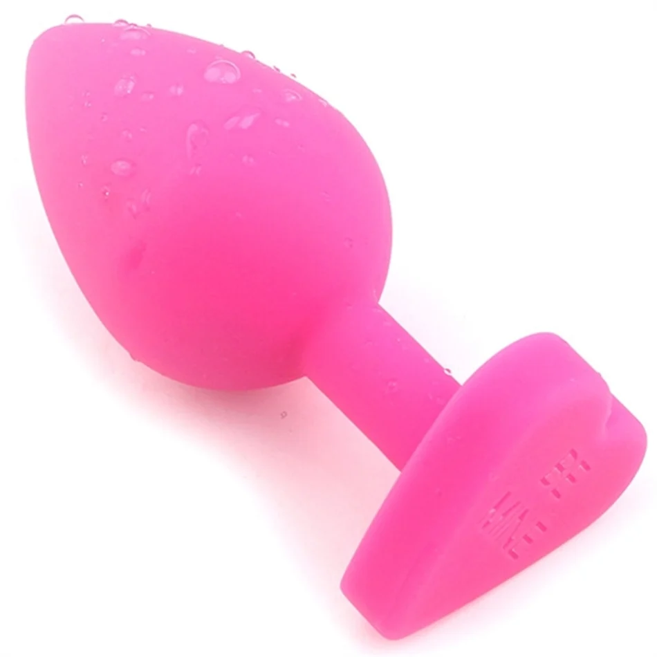 plug anal de silicona con base corazón