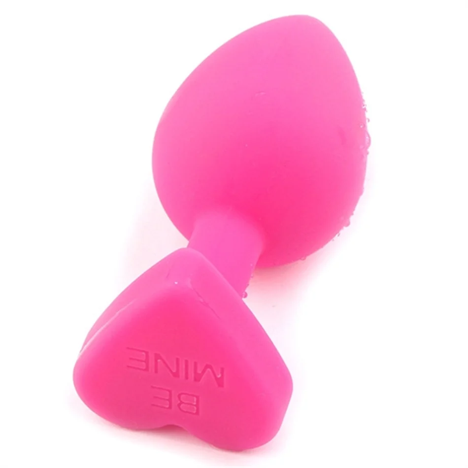 plug anal de silicona con base corazón
