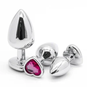 plug anal metálico con joya en forma de corazón