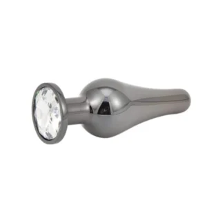 plug anal metálico mediano con joya – estimulación y masaje prostático