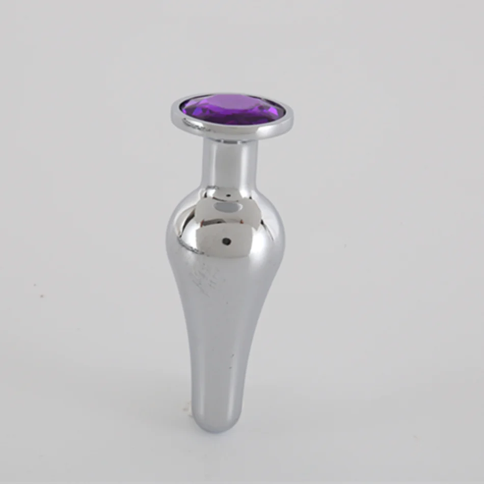 plug anal metálico mediano con joya – estimulación y masaje prostático
