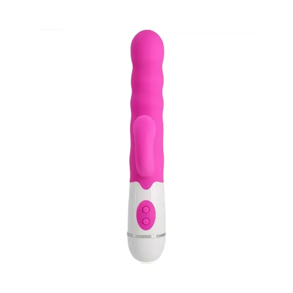 vibrador amir de silicona rosa con 16 modos