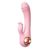 vibrador amir de silicona rosa con 16 modos