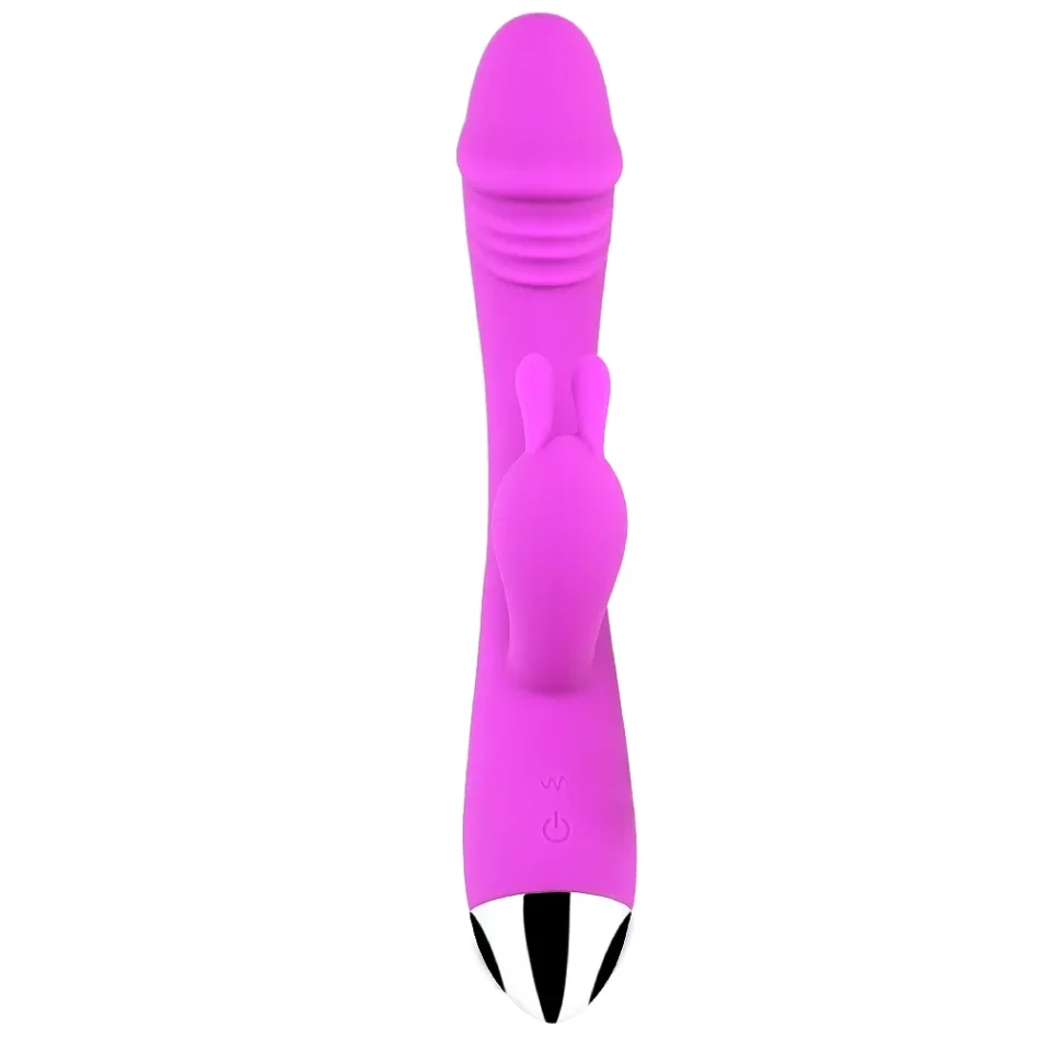 vibrador amir de silicona rosa con 16 modos
