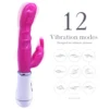 vibrador amir de silicona rosa con 16 modos