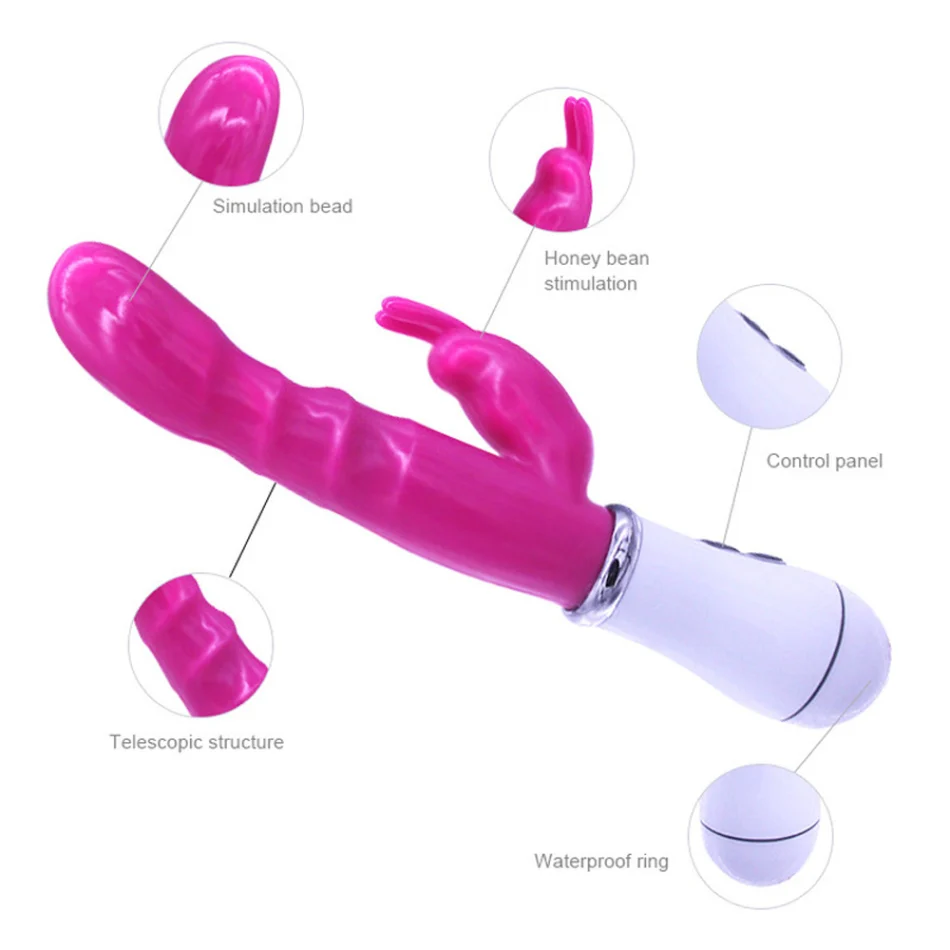 vibrador amir de silicona rosa con 16 modos