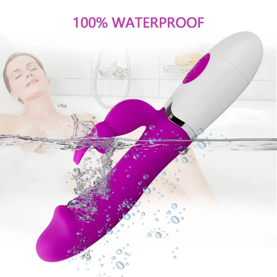 vibrador amir de silicona rosa con 16 modos