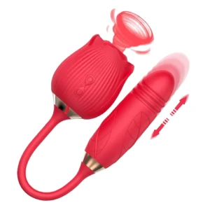 vibrador amir de silicona rosa con 16 modos