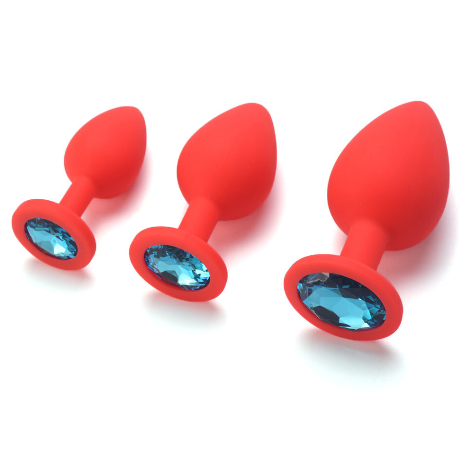 plug anal de silicona suave con joya – tamaño m