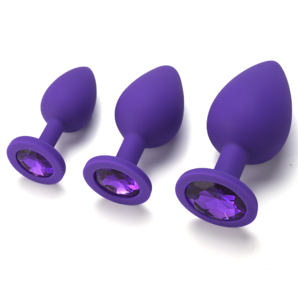 plug anal de silicona suave con joya – tamaño m