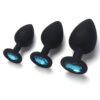plug anal de silicona suave con joya – tamaño m