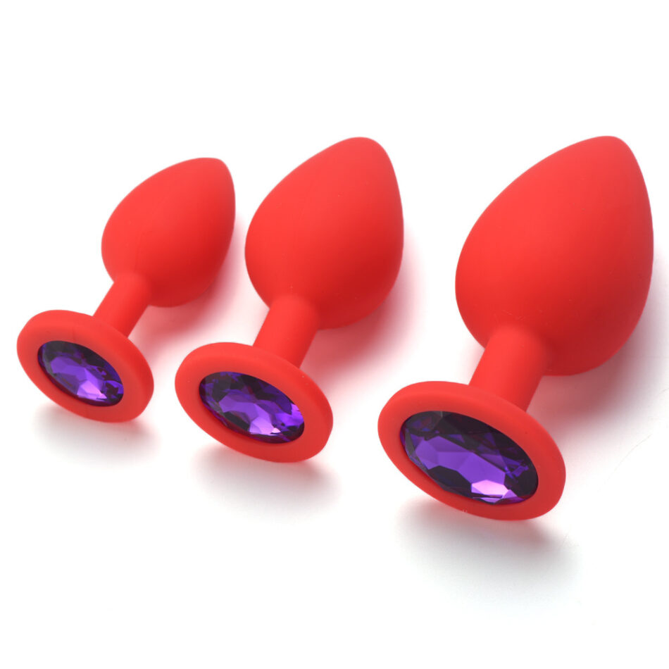 plug anal de silicona suave con joya – tamaño m