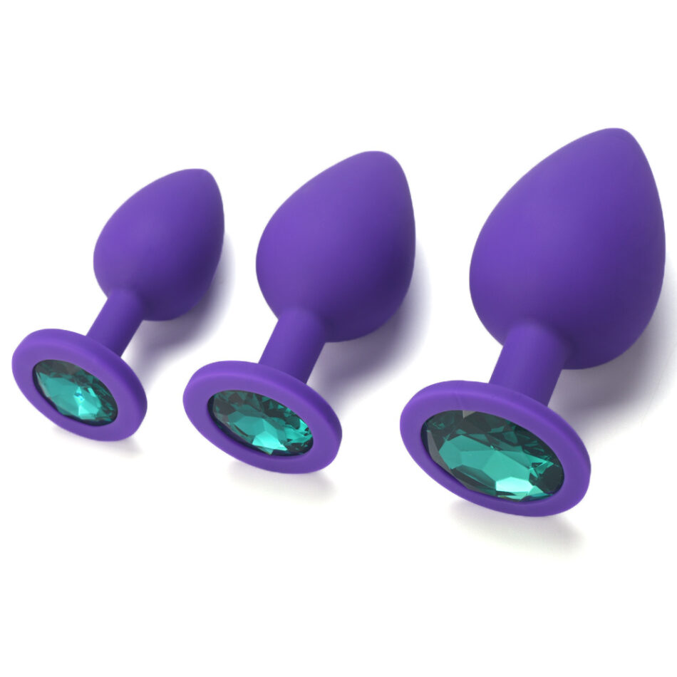 plug anal de silicona suave con joya – tamaño m