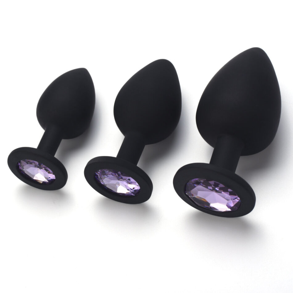 plug anal de silicona suave con joya – tamaño m
