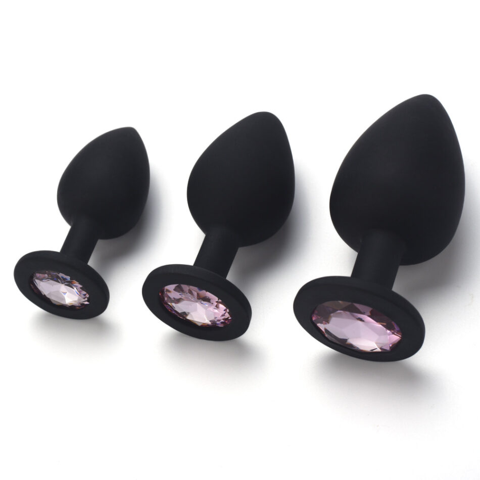 plug anal de silicona suave con joya – tamaño m