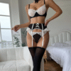 body de lencería sexy transparente con encaje y bordado – tallas l y xl