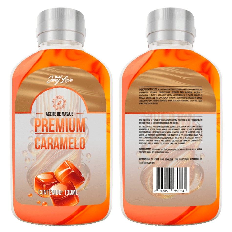 aceite de masajes Íntimo premium aroma a caramelo 130 ml