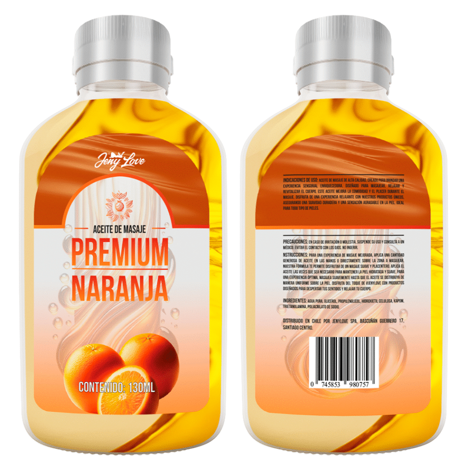 lubricante Íntimo premium aroma a naranja 200 ml