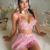 lencería sensual mujer con encaje transparente y bordado de hadas – tallas l y xl