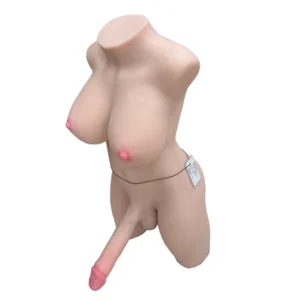torso muñeca sexual realista con pene de silicona/tpe – doble función, color piel claro (producto con reserva)