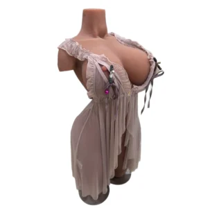 torso muñeca sexual realista de silicona/tpe con lencería transparente (producto con reserva)