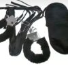 set bondage 4 pzas ; esposas, dados, antifaz y latigo