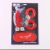 set bondage 4 pzas ; esposas, dados, antifaz y latigo