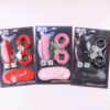 set bondage 4 pzas ; esposas, dados, antifaz y latigo
