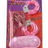 set bondage 4 pzas ; esposas, dados, antifaz y latigo