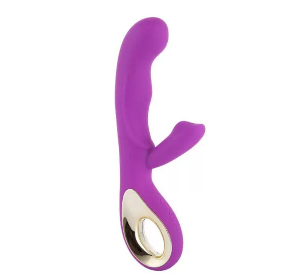 vibrador doble punto g y clítoris de silicona rosa