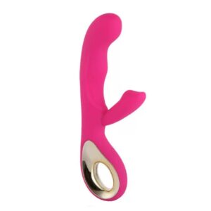 vibrador doble punto g y clítoris de silicona rosa